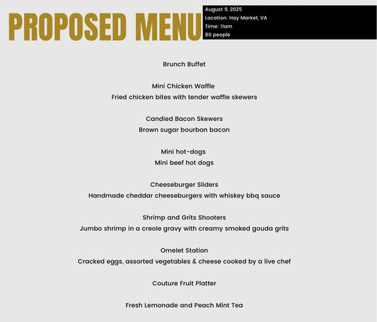 Bright Beginnings: Chef Jamie G’s Brunch Buffet Menu
