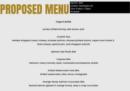 Elevate Your Event with Chef Jamie G’s Elegant Buffet Menu